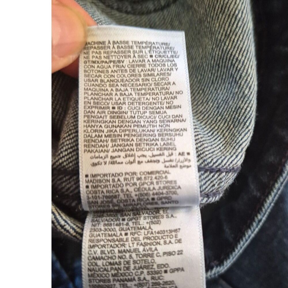 Old Navy Extra High-Waisted Straight Leg Patch Pocket Jeans Blue Denim 6 - Picture 12 of 13